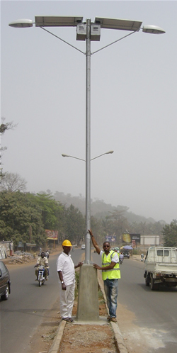 Solar powered street lights in Lagos